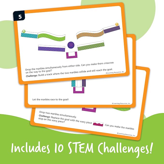 Learning Resources Tumble Trax Magnetic Marble Run | STEM Toys, Marble Runs for Kids 4-8, Marbles for Kids, Gravity Maze, Marbles Game, Ball Maze Toy, STEM Magnetic Track Toy
