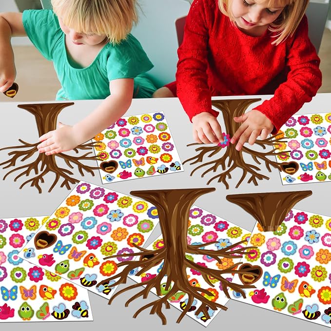 Cinrobiye 30 Set Spring Craft Kit Flower Bird Butterfly DIY Tree Spring Art Craft Ornaments Making Art Crafts for Toddler Sunday School Classroom Home Preschool Party Activities Favor Decor Supplies