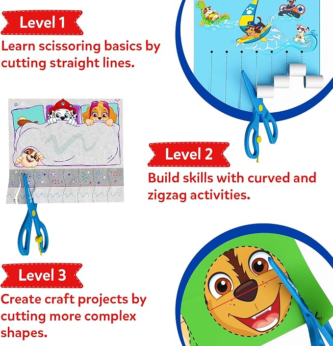 Skillmatics Snip Snip PAW Patrol, Scissor Skills, Felt Craft, Gift for Kids | Cutting Activity Book for Preschool, Safety Scissors, Fine Motor Skills, Screen-Free, Learning Toy, Toddlers, Ages 3, 4, 5
