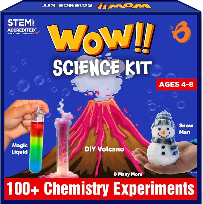 Butterfly EduFields Science Kits for Kids Ages 5-7 6-8 | 100+ Experiments | Educational Science Kit | Chemistry & Volcano Science Projects Kit | Birthday Gift for Boys & Girls Ages 4-8 | STEM Toys
