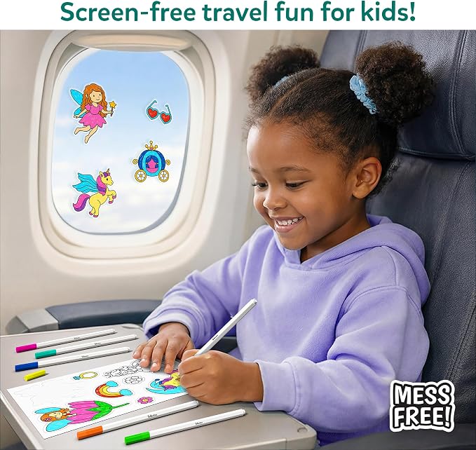 Skillmatics Color Clingz – Unicorns & Princesses, Reusable Static Stickers | 50+ DIY Stickers, Travel Toys, Mess-Free, Window Art & Craft Kit, Gifts for Toddlers, Girls & Boys Ages 3, 4, 5, 6, 7