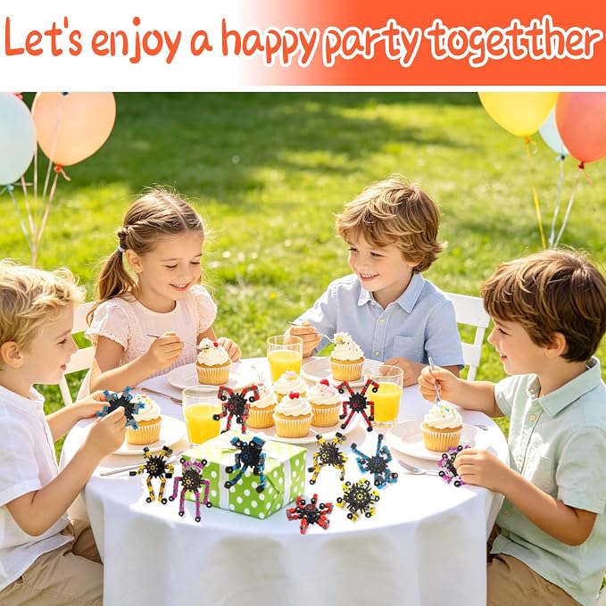 12 Pack Funny Sensory Fidget Toys,Deformable Chain DIY Robot Spinners Fingertip Stress Relief Gyro Toy Birthday Gifts Easter Basket Goodie Bag Stuffers Classroom Prizes Party Favors for Kids Adults