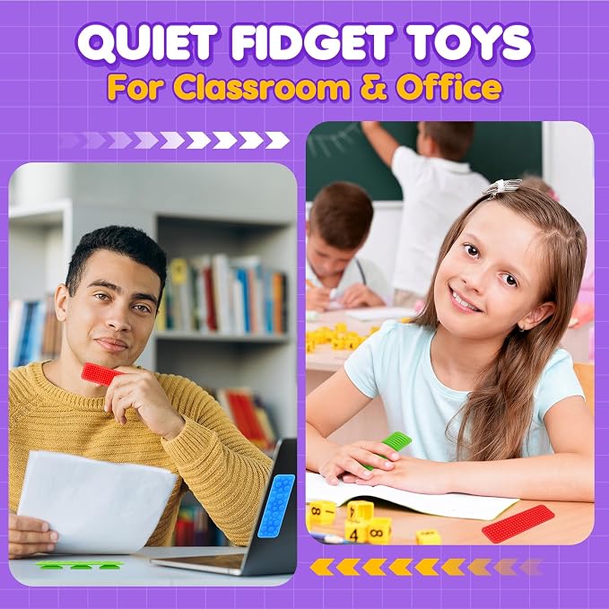 Sensory Fidget Toys Kids Adults: 8 Pack Suction Toys for Autism Calming | Sensory Stickers for Stress Relief - Fidget Strips for Classroom Office Desk - Special Education Classroom Prizes Must Haves