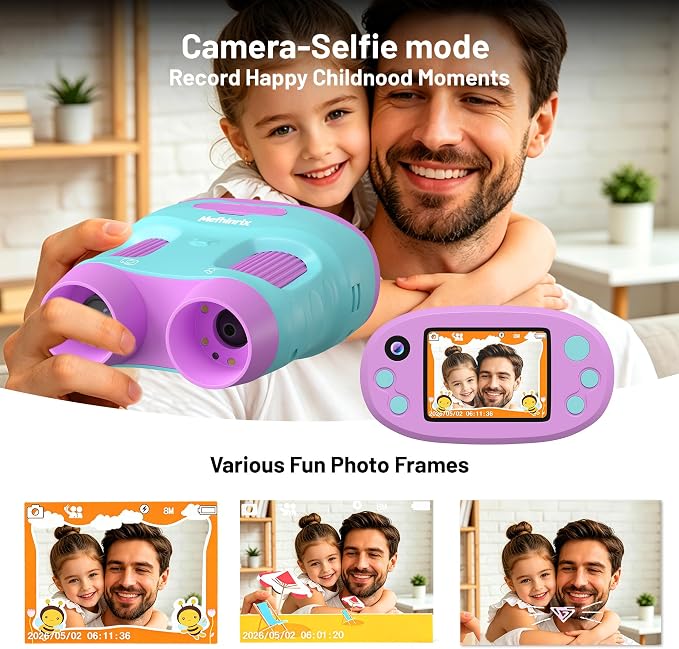 1000X Handheld Microscope for Kids 2.0" Screen 32GB Card Included | Rechargeable 3 in 1 Pocket Digital Kids Microscopes with Camera & Selfie Lens, Edu Science Kits for Kids 4-6 8-12 Purple