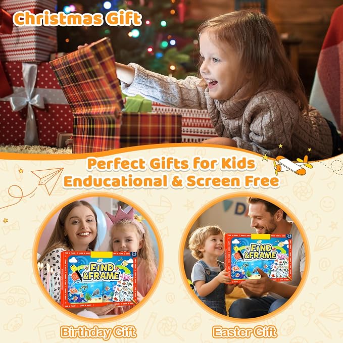 Search and Find Activity Books for Kids Ages 3-5, Toddler Toys Travel Game | Busy Book for Car Airplane Road Trip, Preschool Learning Activities, Educational Seek Activity Christmas Birthday Gifts