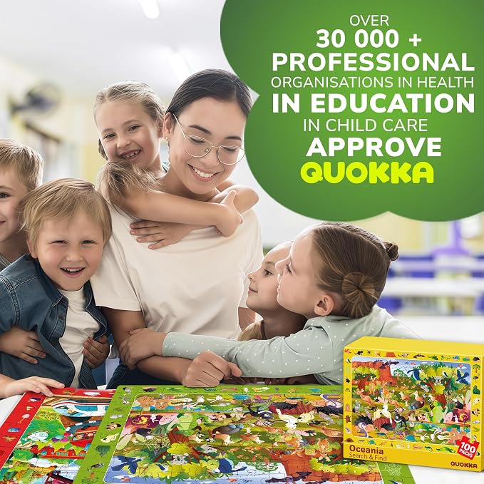 100 Piece Puzzles for Kids Ages 4-6 - 4 Jigsaw Kids Puzzles Ages 6-8 | Search and Find Educational Kids Puzzles Ages 5-8 with Animals and Cars – Toddler Learning Toy Gift for Boys and Girls