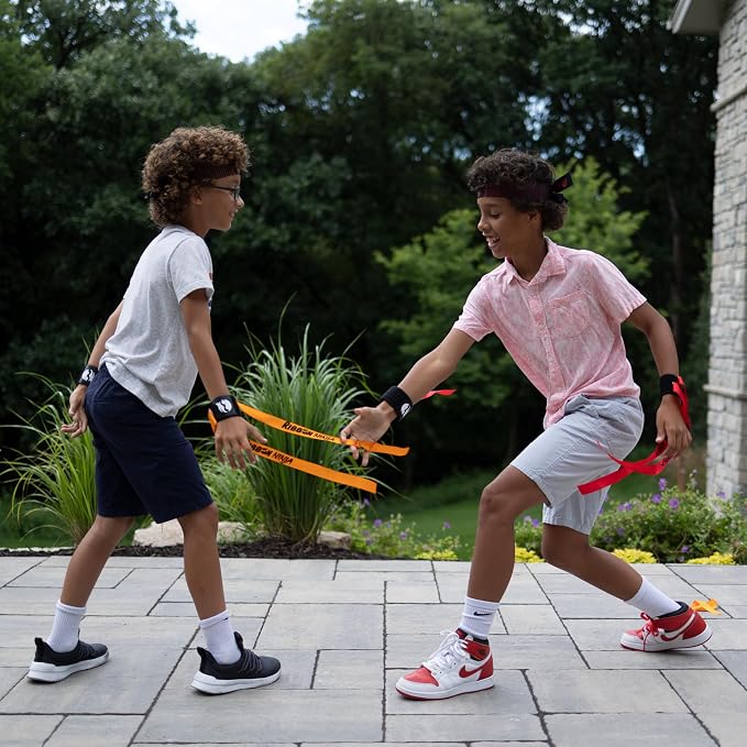 Fat Brain Toys Ribbon Ninja Game - Active Ribbon-Snatching Indoor or Outdoor Ninja Kids Toys for Kids & Teens (Pack of 3)