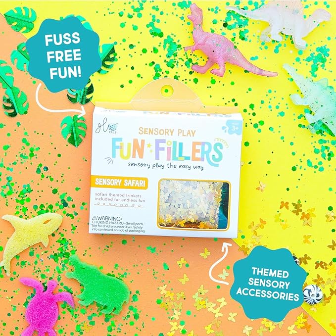 Glo Pals Fun Fillers Sensory Play Accessories Pack, Themed Accessories for Sensory Bins (Explore + Learn)