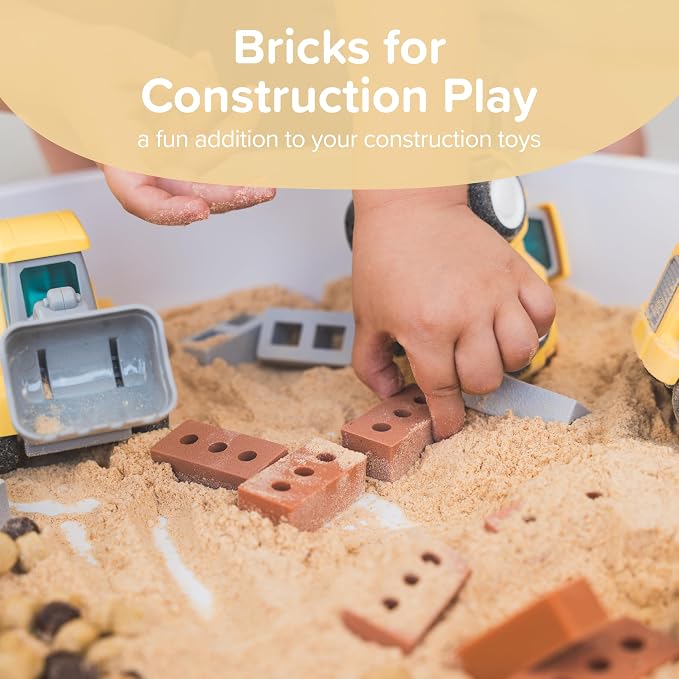 25 x Mini Bricks for Kids Construction | Silicone Tiny Bricks for Play | Kids Bricks For Small World Play | Sensory Play Small World Toys | Suitable for 2 years Plus | Tuff Tray Accessories
