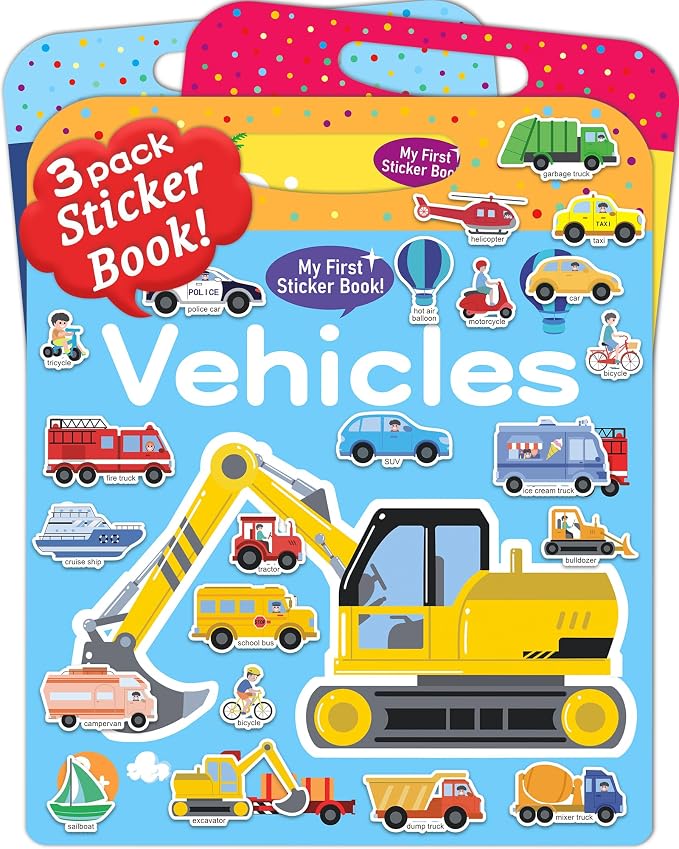 Benresive Reusable Sticker Book for Toddlers, Stickers for Kids, Travel Toy | Toddler Toys, Boys Girls Birthday Gifts, Airplane & Road Trip Essentials Kids, No Mess Waterproof Toddler Crafts Activities