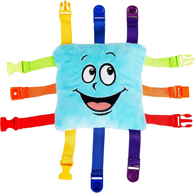 Buckle Toy, Bubbles Square, Learning Activity, Easy Travel Toy For Toddlers | Develop Motor Skills and Problem Solving, Travel Toy Perfect Car Travel Accessories for Long Trips