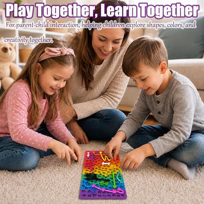 2 Pack Sensory Activity Board, Sensory Fidget Toys for Kids Toddler, Sensory Toys for Silent, Calming, Focus, Stress Relief, ADHD & Autism, Airplane Travel Essentials Toys with Travel Bag & 24 Strings