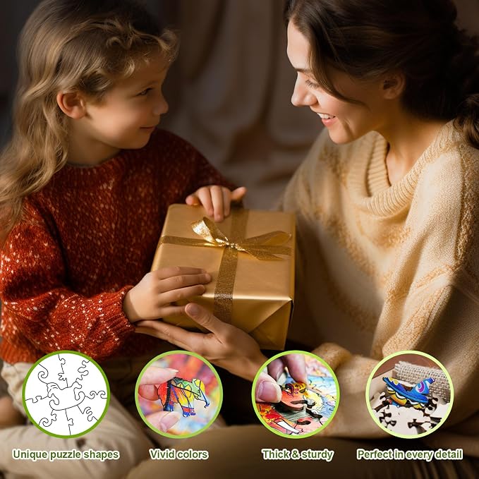 Wooden Puzzles for Kids Ages 4-8, Sea Turtle Puzzle, Unique Animal Shaped Wooden Jigsaw Puzzles for Kid, 50 Pieces Puzzles for Kids(50pcs,11.4 * 11.4in)