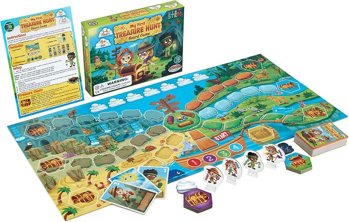My First Treasure Hunt Cooperative Board Game for Kids Ages 4+, 1-4 Players | Cooperative treasure island adventure, kids work together to find buried treasure. Fun for the whole family.