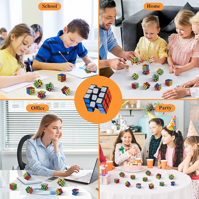 12 Pack Mini Cube Puzzles Perfect for Kids Birthday Party Favors, School Rewards, Classroom Prizes Stress Relief Toys and Easter or Christmas Stocking Stuffers Great as Goody Bag Fillers