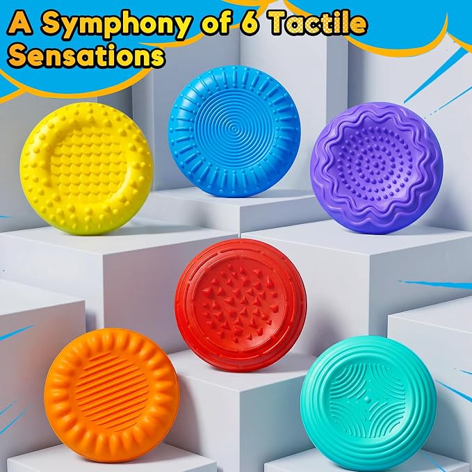 Magnetic Fidget Slider Coin Set 6 Pack, Quiet Stress Relief Toys, Sensory Sliding & Clicking Desk Fidget for Adults & Kids, ADHD Focus Anxiety Relief Office Classroom Portable Fidget Gifts