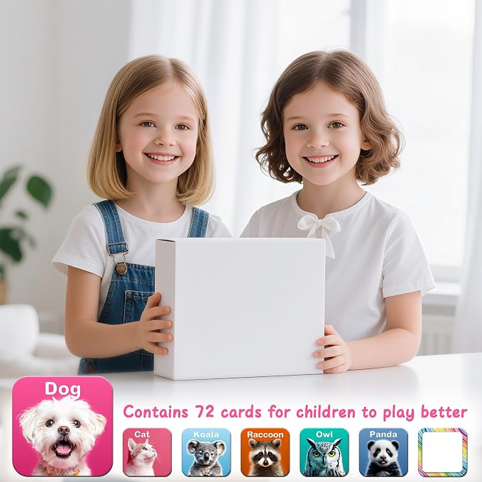 72 PCS Memory Matching Game, Real Animal Matching Cards for Toddlers 36 Pairs Memory Cards for Preschool 4 5 6 Years Old