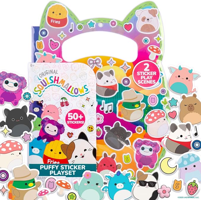 Horizon Group USA Puffy Sticker Playset for Kids, Squishmallows