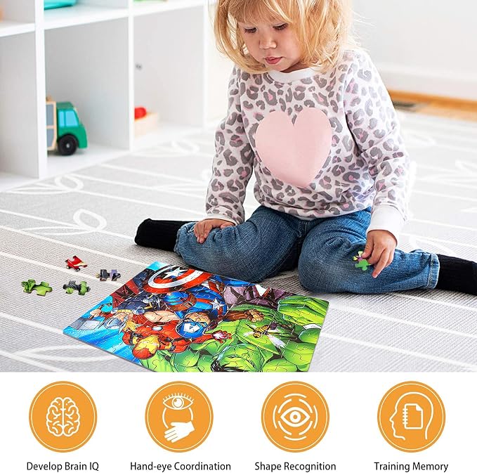 LELEMON Puzzles for Kids Ages 4-6,100 Piece Puzzles for Kids in Metal Box | Childrens Educational Kids Puzzles Jigsaw Puzzles for Kids Ages 6-8,100 Piece Puzzle Games Puzzle Toys for Girls and Boys