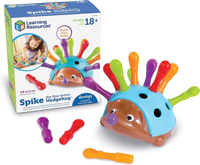 Learning Resources Fine Motor Friends Bundle, Spike The Fine Motor Hedgehog & Hoot The Fine Motor Owl, 2 Pack, Ages 18 mos+