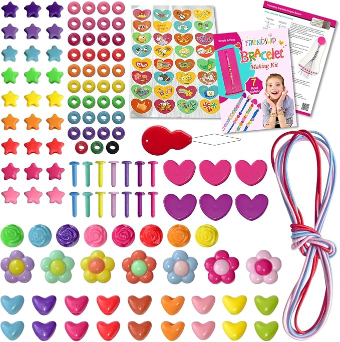 Friendship Bracelet Making Kit toys ,ages for 8 9 10 11 12 Year Old Girls, Kids Travel Activity Set,diy kit,Arts and Crafts Bracelets String Maker Kit ,Great Christmas Birthday Gifts (orange-yellow)