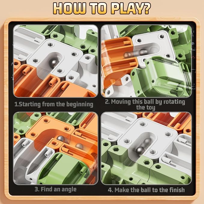 JUKUDAHU 3D Cube Puzzle Toys for Kids 3-8 with Ball, Fidget Toys | Educational Brain Teaser Color Matched Game, Family Board Game, Birthday Gift for Boys Girls 3 4 5 6 7 8 + Years Old Teens