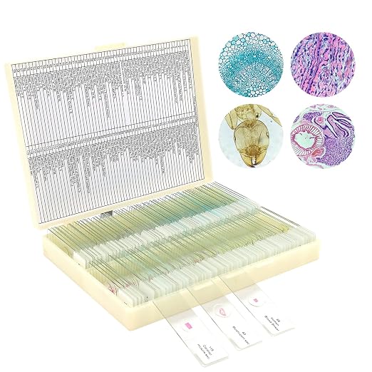 120 Microscope Slides with Specimens for Kids: Prepared Slides for Science | Prepared Microscope Glass Slides Kit for Kids 8-12, Biology Slides Set Gifts for Students Childs Lab School Education
