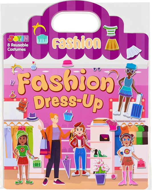 JOYIN Fashion Dress-Up Reusable Sticker Book for Toddlers, 3D Sticker Book for Kids 3 4 5, Travel Essentials, Airplane Activity Toys, Crafts Gifts, Birthday Gifts