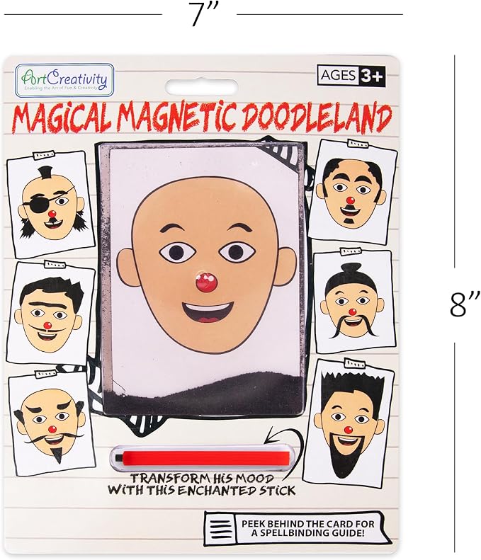 ArtCreativity Magnetic Drawing Face - 2 Pack - Travel Toys for Kids, Magnetic Travel Game, Magnet Drawing Doodle Board for Kids - Retro Toy, Vintage Toy, Travel Essentials Games for Ages 3+