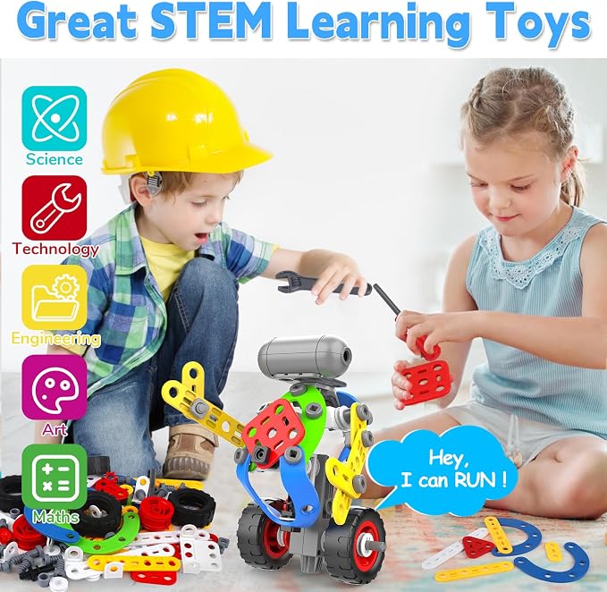 10 in 1 Electric STEM Toys for 5 6 7 8 9+ Year Old Boy Girl Birthday Gifts | Educational Building Toys for Kids Ages 4-8 5-7 8-12 Stem Activities Construction Toy for Boys 6-8 8-10 Christmas Idea Gift