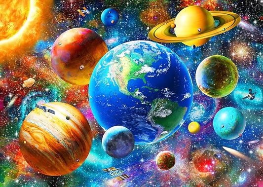 Puzzles for Kids Ages 6-8 8-10 Year Old - 200 Piece Solar System Planets | Educational Space Learning Toys Jigsaw Puzzles for 6 7 8 9 10 11 12 Years Old Boys and Girls.Birthday and Holiday Gifts