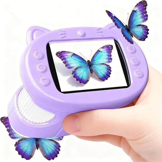 Handheld Digital Mini Microscope for Kids: 1000X 4K 2.4" Microscopes Toys | Portable Pocket STEM Electronic Learning Educational Science Kit 8-12 Birthday Gift 4 5 6 7 Year Old Boy Girl