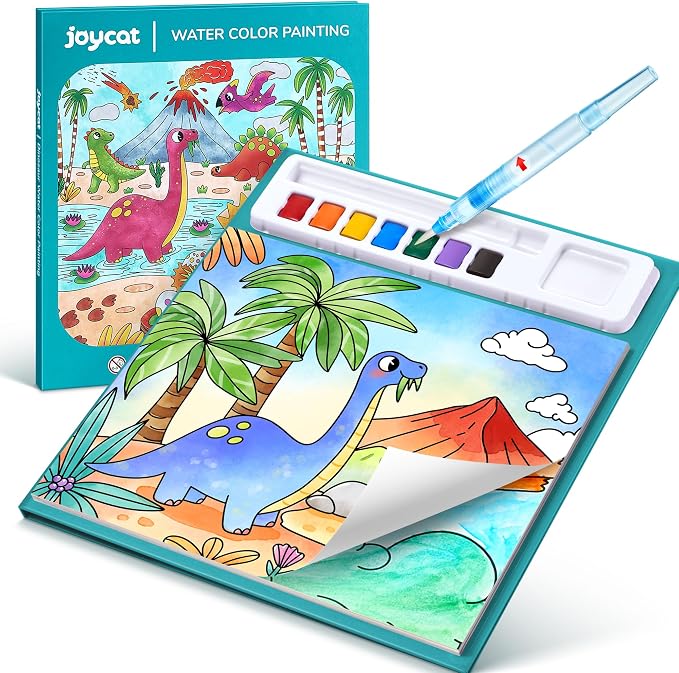 JoyCat Paint with Water Coloring Books for Toddlers (Dinosaurs) | Watercolor Painting Set for Kids Ages 3-5 & 4-8, Arts & Crafts Drawing Activity Travel Toy, Birthday Gifts for Boys & Girls