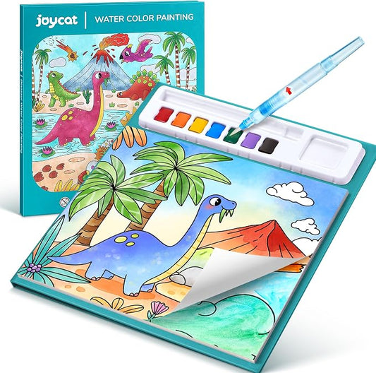 JoyCat Paint with Water Coloring Books for Toddlers (Dinosaurs) | Watercolor Painting Set for Kids Ages 3-5 & 4-8, Arts & Crafts Drawing Activity Travel Toy, Birthday Gifts for Boys & Girls