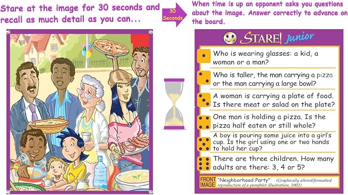 Stare Junior — The Award-Winning Game of Visual Recall, Where Fun Image Cards Challenge Kids’ Minds — Great for The Whole Family, Ages 6 & Up
