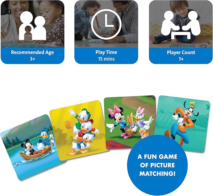 Wonder Forge Mickey Mouse Matching Game - Fun and Educational Disney Memory Card Game for Toddlers, Kids, Boys and Girls Ages 3-5 - Develops Focus, Analysis, and Learning Skills