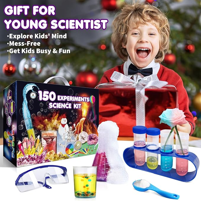 UNGLINGA 150 Experiments Science Kits for Kids Boys Girls, S.T.E.M Kit Toys | Gifts Ideas Birthday Christmas, Chemistry Break Geodes, Volcano, Physics Educational Activities Project