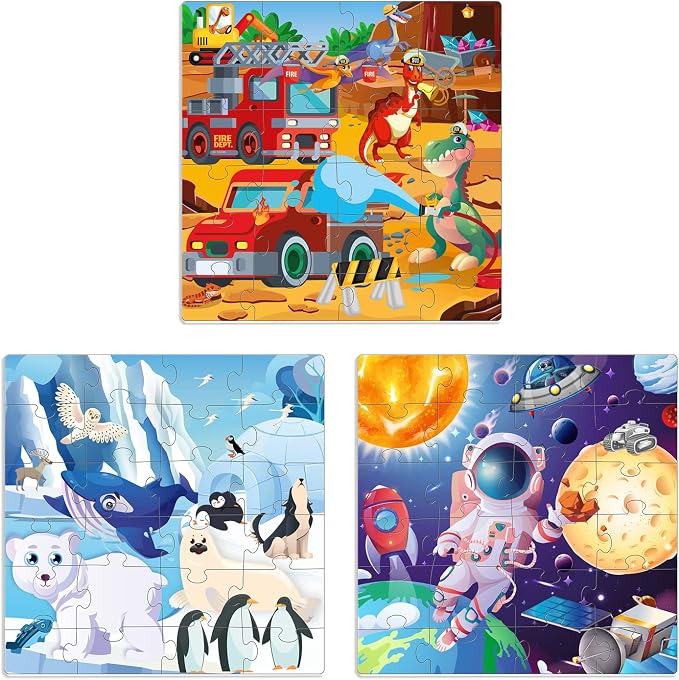 QUOKKA Travel Magnetic Puzzles for Toddlers 1-3 – 20+Pcs Animals Game with Extra-Long Play Book – Fun Travel Jigsaw Game Toy for Kids Ages 3-5 – Strong Magnets for Car Activities