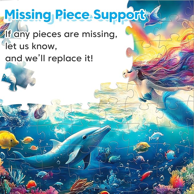 4 Packs 100 Piece Puzzles for Kids Ages 6-8 8-10, Fantasy Mermaid Unicorn Puzzle for Girls 4-6 Years Old Educational 100 Piece Large Jigsaw Puzzles, Kids Puzzles 4-6 Toys Gifts for Girls Boys