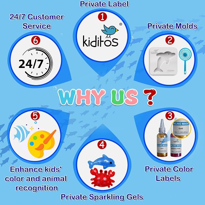 Kiditos Magic Water Elf Toy Kit,Squishies for Kids, DIY Sensory Craft Kit | 20 Gels & 10 Molds, Glow in the Dark & Color Changing Gel Water Pets Aqua Fairy, Party Favors & Summer Gifts for Kids Ages 3+