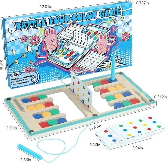 Color Matching Puzzle Toys, Montessori Brain Teasers Game for Kids, Road Trip Toys for Boys & Girls, Handheld Games for Travel, Ideal Christmas, Birthday Gifts
