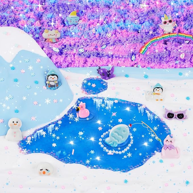 6-Pack Animal Slime Kit for Kids, Butter Cloud Squishy Birthday Gift Set | Animal wonderland party favor, goodie bag stuffer, Halloween Christmas gift and sensory slime toy for kids ages 4-10