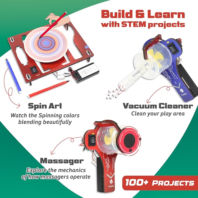 Butterfly EduFields 100+STEM Robotics Gift Kits for Ages 6-10-13 Boys Girls | Engineering & robotics kit with motor machines for kids ages 7 8-10 8-12; STEM building toy | Science Inventor Birthday gift.