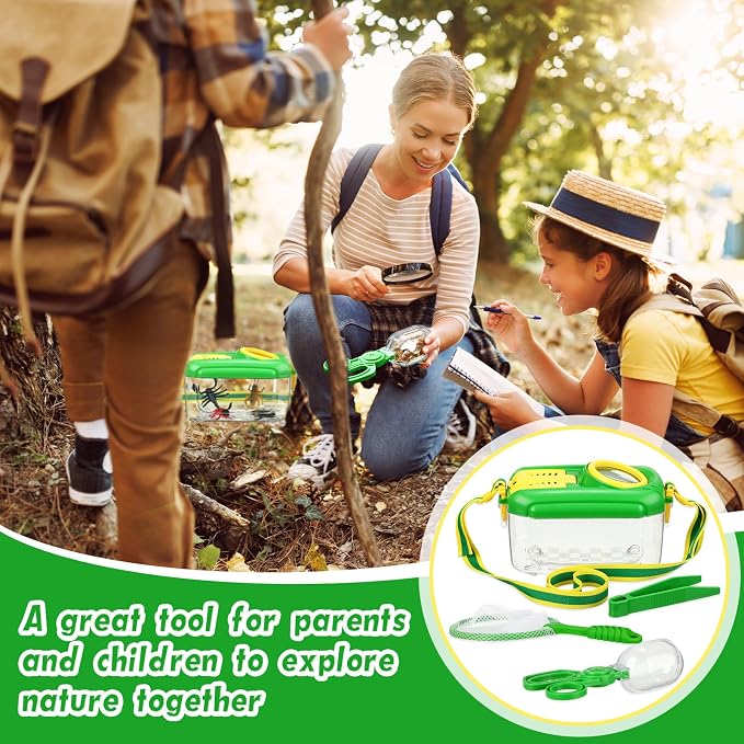 Halloscume 4 Sets Bug Catcher for Kids Insect Catching Kit, Green