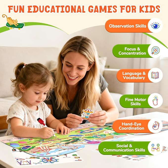 JoyCat Reusable Sticker Book Set, 4-Pack, 120+ Stickers, Kids Travel Toys | Sticker activity books for toddlers offer car, airplane and road trip fun; preschool educational gifts for boys and girls.