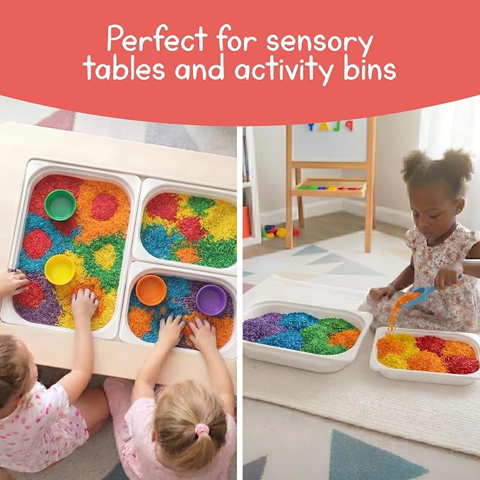 Sensory Play Rice for Kids, 6 Pack (6 lbs Total), 6 Individually Sealed 1 lb Bags, Non-Toxic Colored Rice for Sensory Bin Fillers, Fine Motor Activities, Crafts & Learning Play