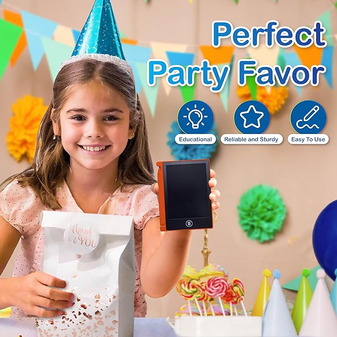 Playtapus Mini LCD Writing Tablet for Kids, 12 Pack – 4.5" Reusable Doodle Boards, Non-Candy Party Favors, Goodie Bag Fillers, Classroom Prizes, Screen-Free Travel Toys for Boys & Girls Ages 3-8
