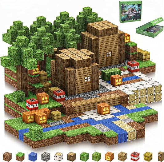 Magnetic Blocks, 192PCS Magnetic Tiles, Magnetic Building Blocks for Kids, STEM Construction Toy, Educational Building Toys, Creative Learning Set, Birthday Gift for Boys Girls