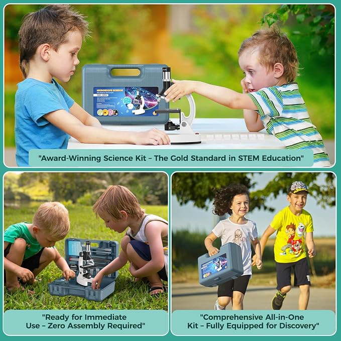 Science Kit Microscope for Kids 8-12: Science Experiments Set for Kids 6-8