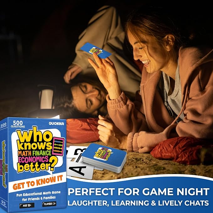 Card Games for Kids 8-12 - STEM Board Family Games for Kids and Adults | Trivia Cards for Family Game Night - Who Knows Math Finance Economics Better - Fun Card Game for Families and Teens